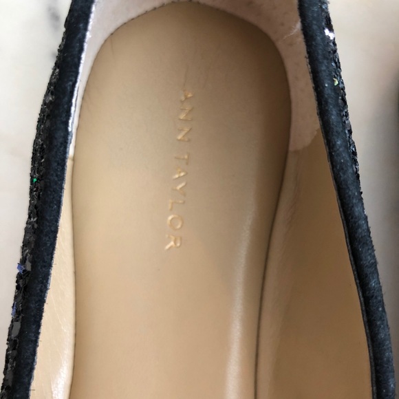 Ann Taylor Dawn Black Glitter Flats 7.5 New Flats & Loafers